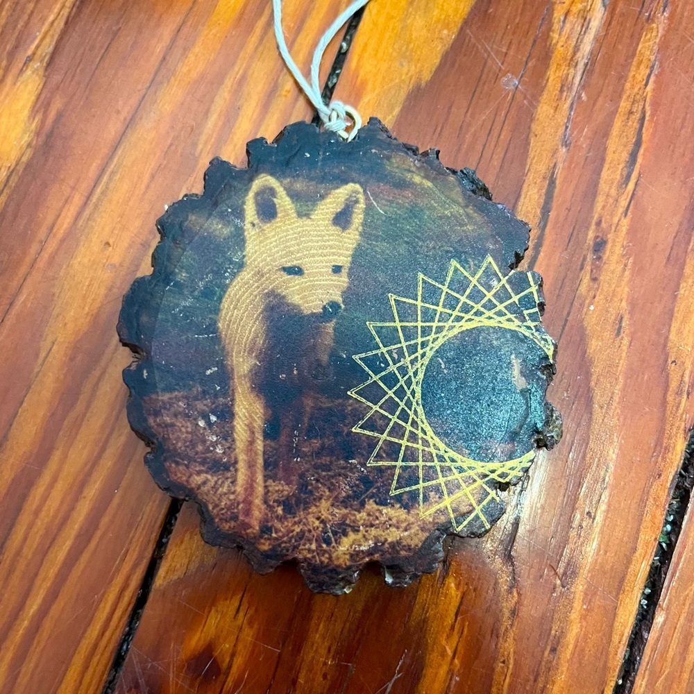 Handmade Wooden Fox Ornament/Wall Hanging